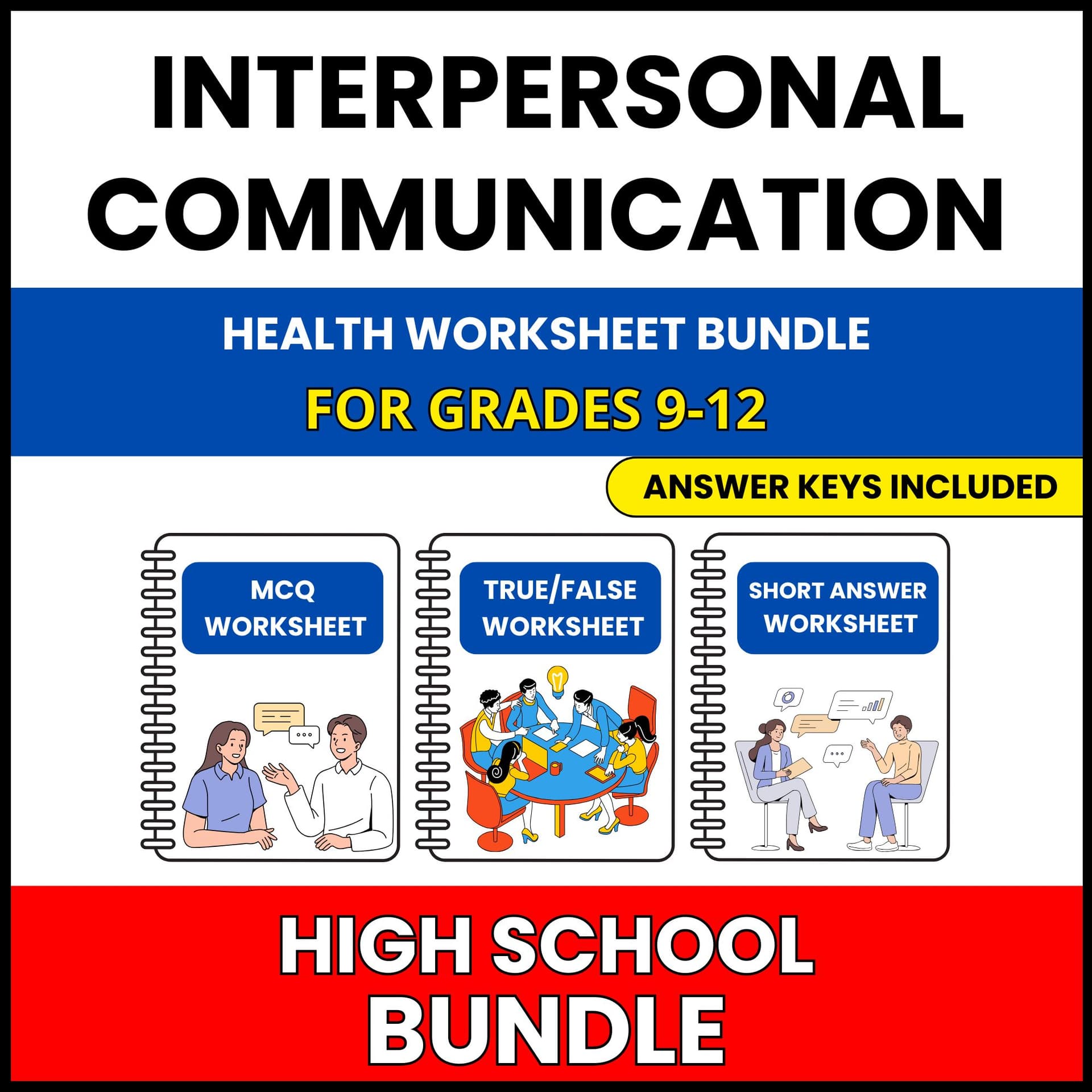 HS Health | Interpersonal Communication | 30 Worksheets BUNDLE | Grade 9-12 HS Health | Interpersonal Communication | 30 Worksheets BUNDLE | Grade 9-12 — printable worksheet preview