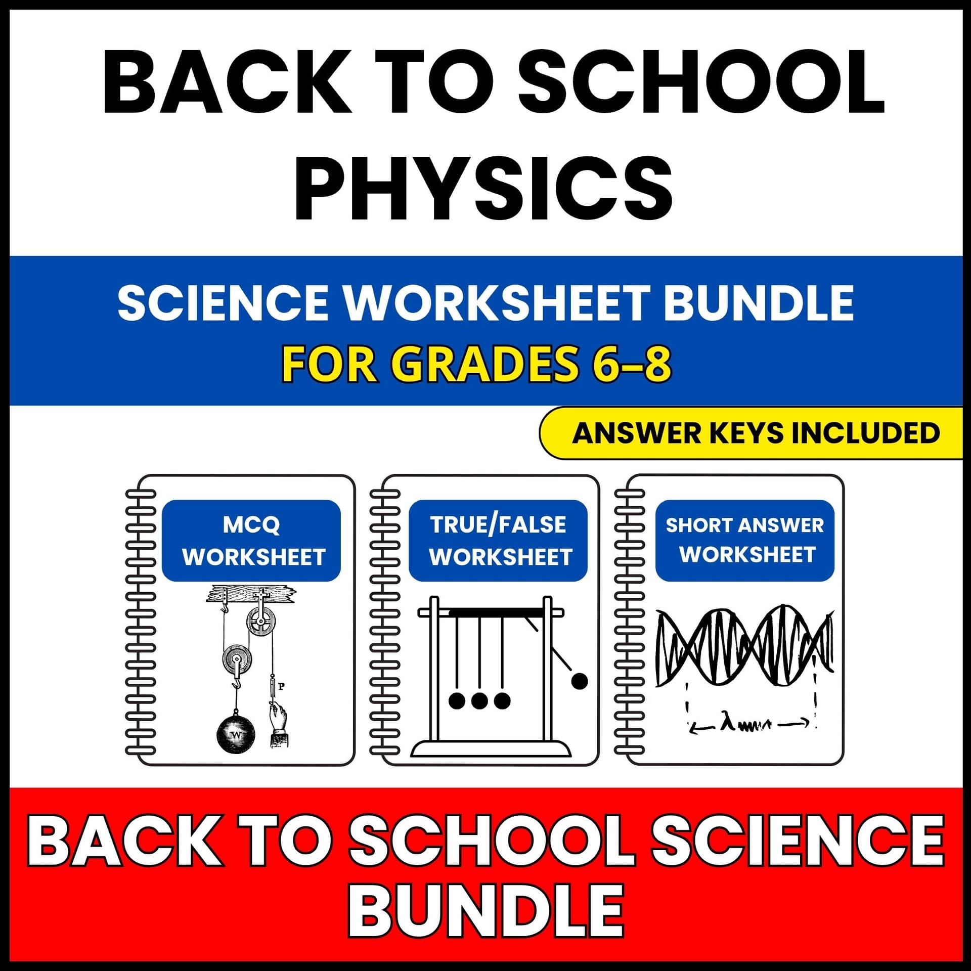 Back to School | Physics Foundations Bundle | 30 Worksheets BUNDLE | Grade 6-8 Back to School | Physics Foundations Bundle | 30 Worksheets BUNDLE | Grade 6-8 — printable worksheet preview
