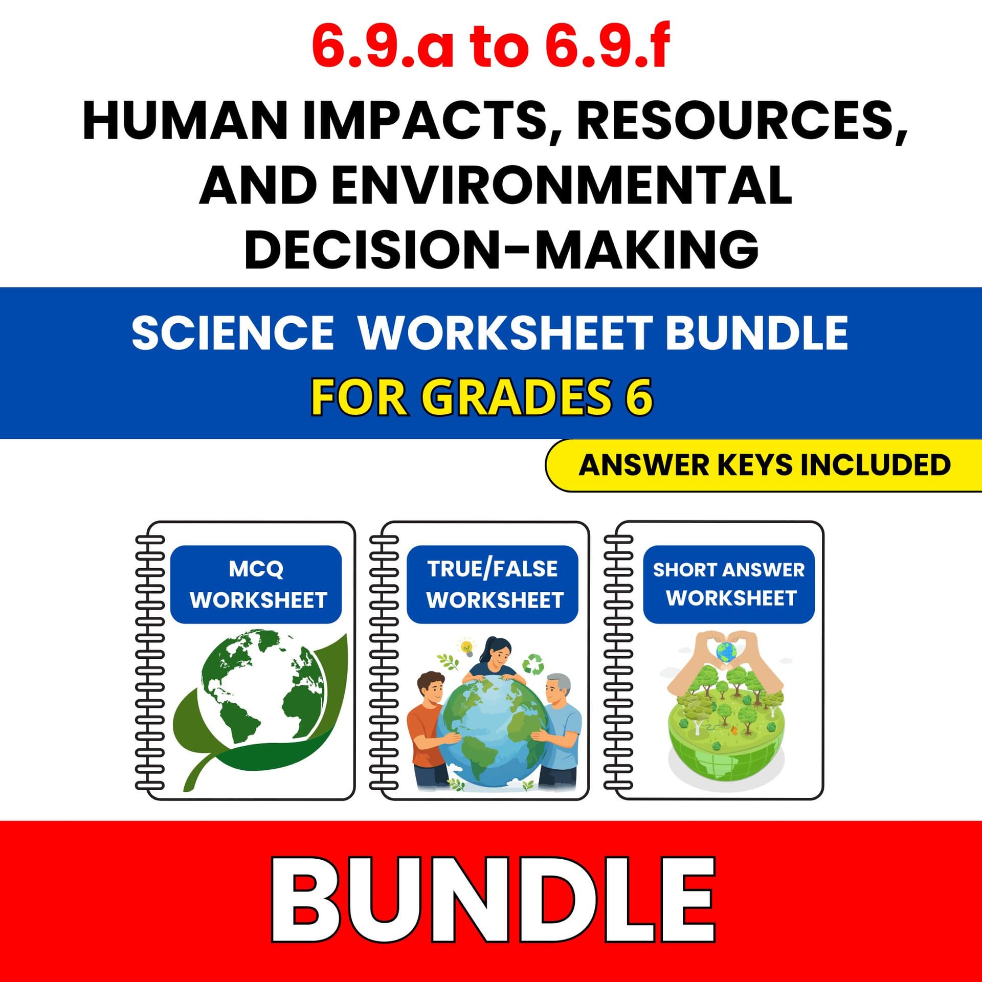 VA SOL Science | Human Impacts, Resources | 45 Worksheets BUNDLE | Grade 6 VA SOL Science | Human Impacts, Resources | 45 Worksheets BUNDLE | Grade 6 — printable worksheet preview