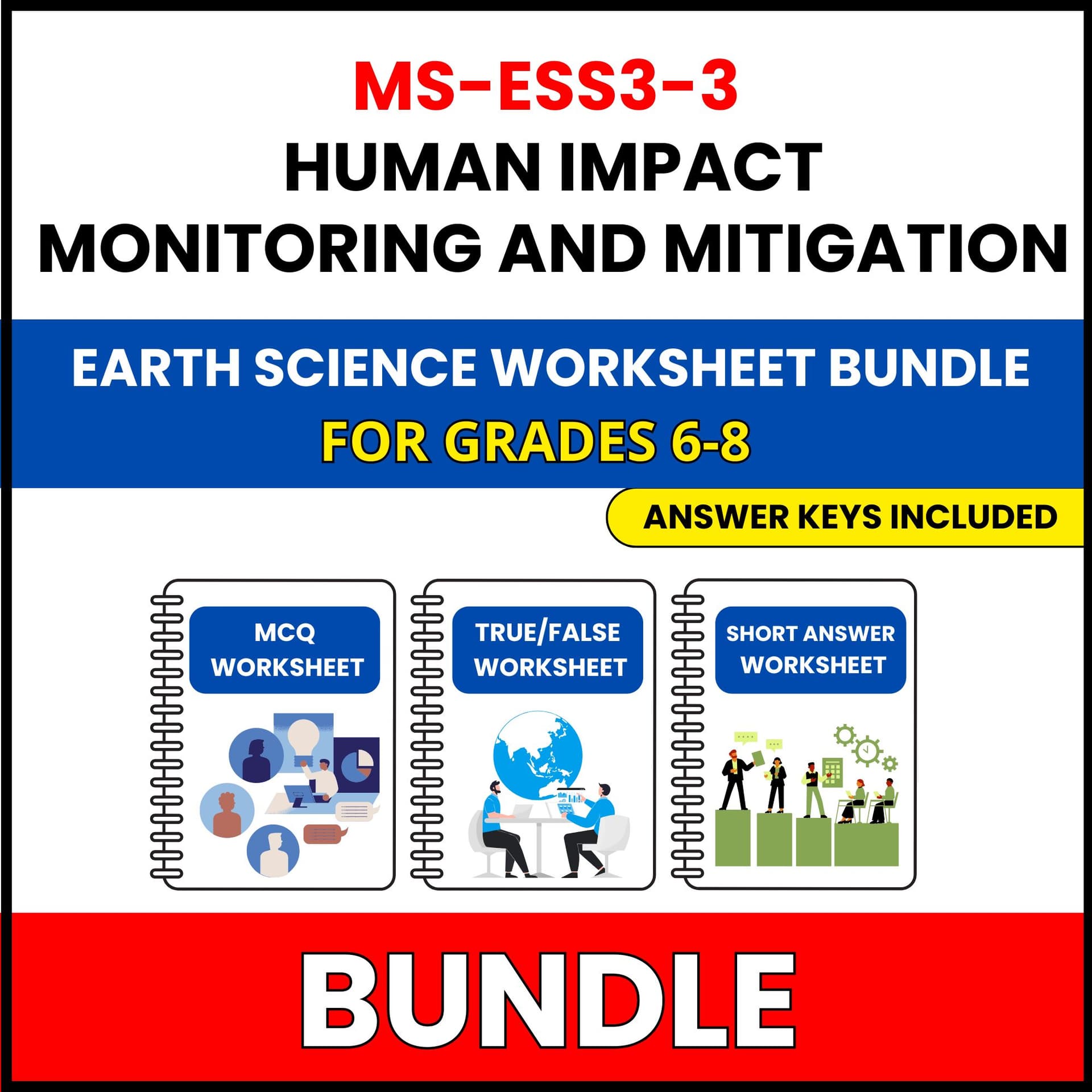 MS NGSS Earth Science | Human Impact | 30 Worksheets BUNDLE | Grade 6-8 MS NGSS Earth Science | Human Impact | 30 Worksheets BUNDLE | Grade 6-8 — printable worksheet preview