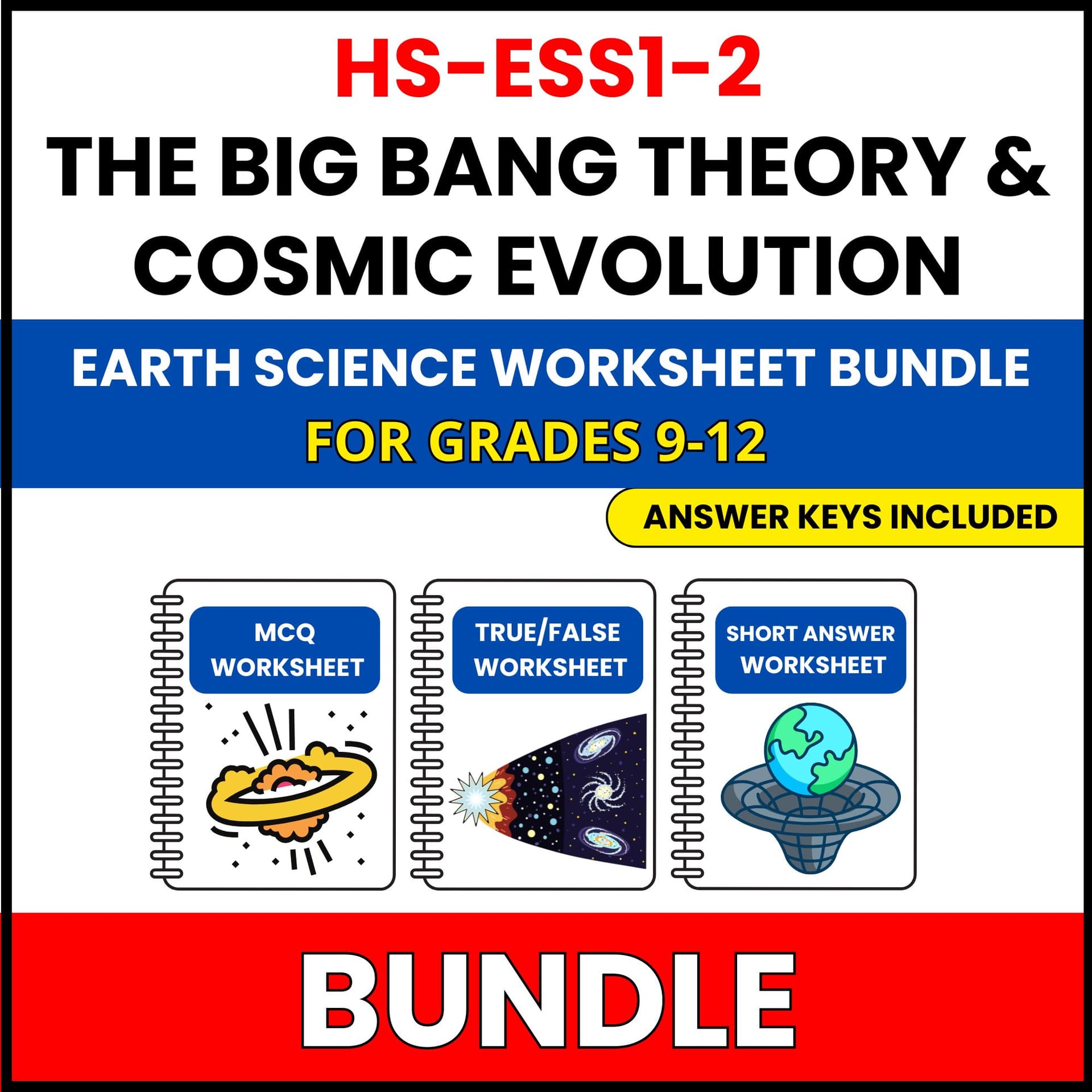 HS NGSS Earth Science | The Big Bang Theory | 24 Worksheets BUNDLE | Grade 9-12 HS NGSS Earth Science | The Big Bang Theory | 24 Worksheets BUNDLE | Grade 9-12 — printable worksheet preview