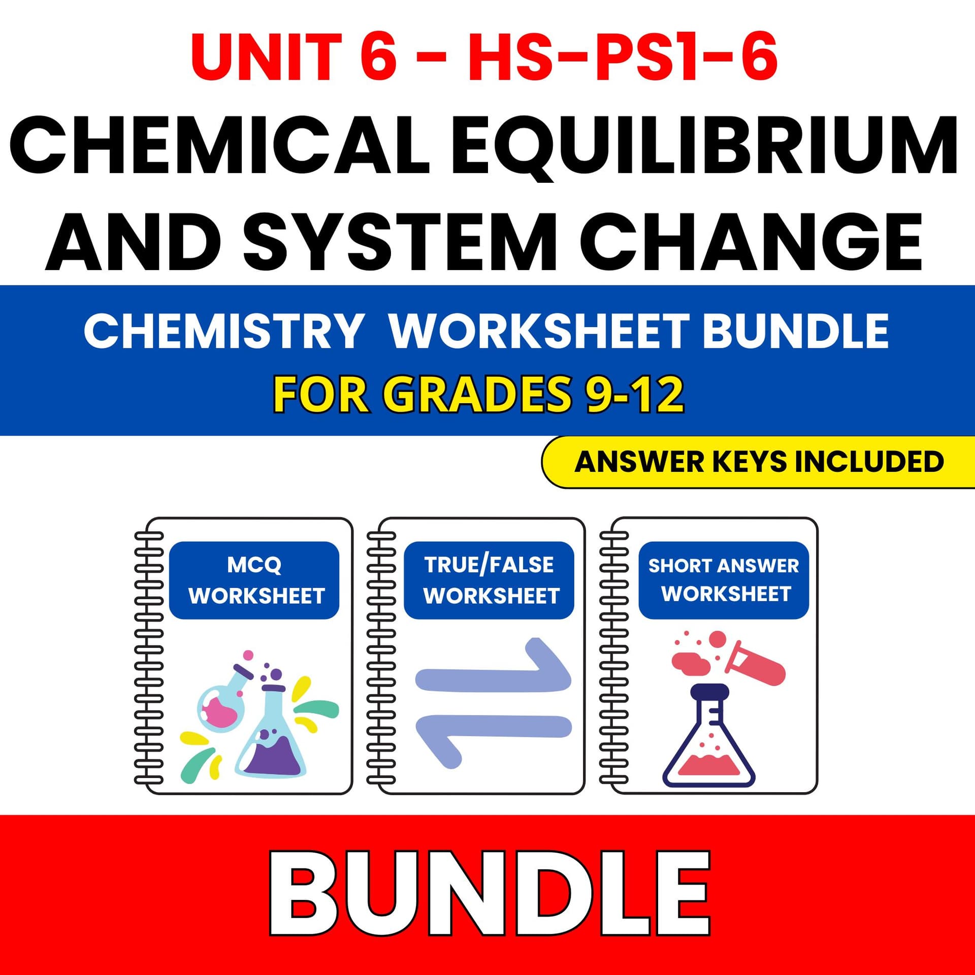 HS NGSS Chemistry | Chemical Equilibrium | 39 Worksheets BUNDLE | Grade 9-12 HS NGSS Chemistry | Chemical Equilibrium | 39 Worksheets BUNDLE | Grade 9-12 — printable worksheet preview