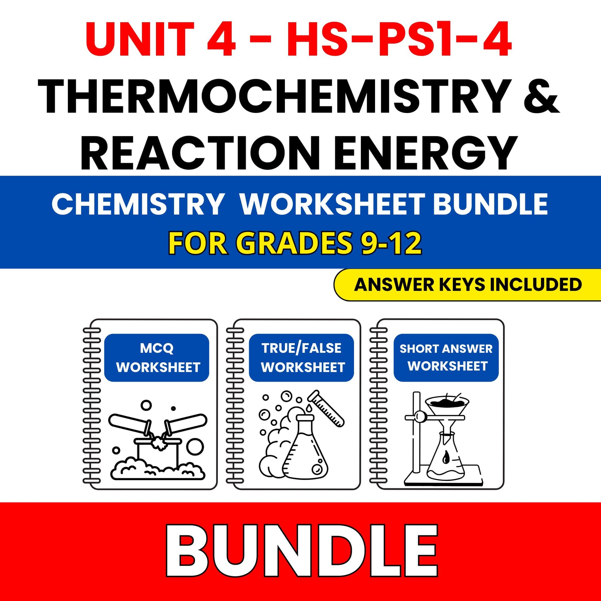 HS NGSS Chemistry | Thermochemistry | 42 Worksheets BUNDLE | Grade 9-12 HS NGSS Chemistry | Thermochemistry | 42 Worksheets BUNDLE | Grade 9-12 — printable worksheet preview
