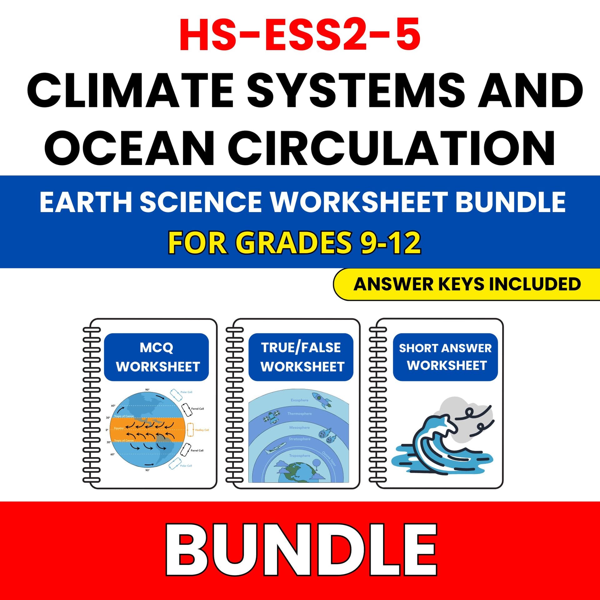 HS NGSS Earth Science | Climate Systems | 27 Worksheets BUNDLE | Grade 9-12 HS NGSS Earth Science | Climate Systems | 27 Worksheets BUNDLE | Grade 9-12 — printable worksheet preview