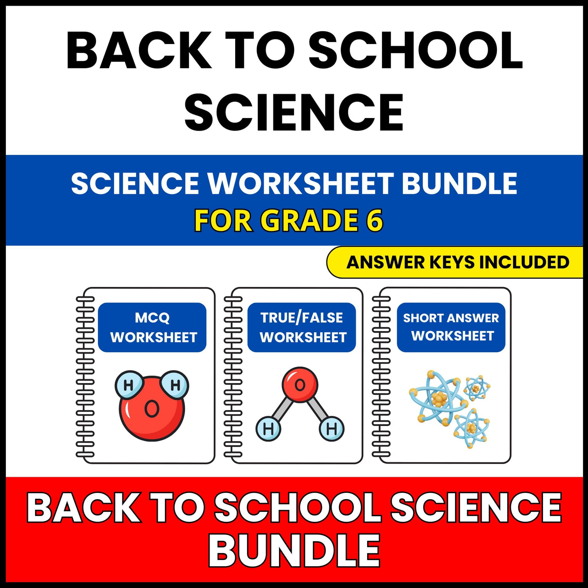 Back to School | Science Diagnostic Review | 30 Worksheets BUNDLE | Grade 6 Back to School | Science Diagnostic Review | 30 Worksheets BUNDLE | Grade 6 — printable worksheet preview