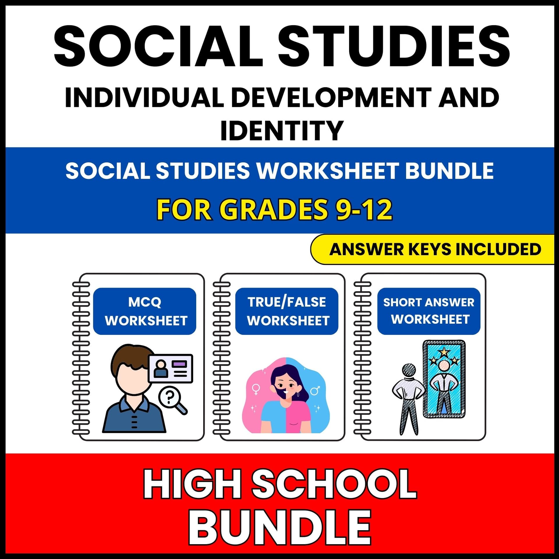 HS Social Studies | Individual Development | 60 Worksheets BUNDLE | Grade 9-12 HS Social Studies | Individual Development | 60 Worksheets BUNDLE | Grade 9-12 — printable worksheet preview