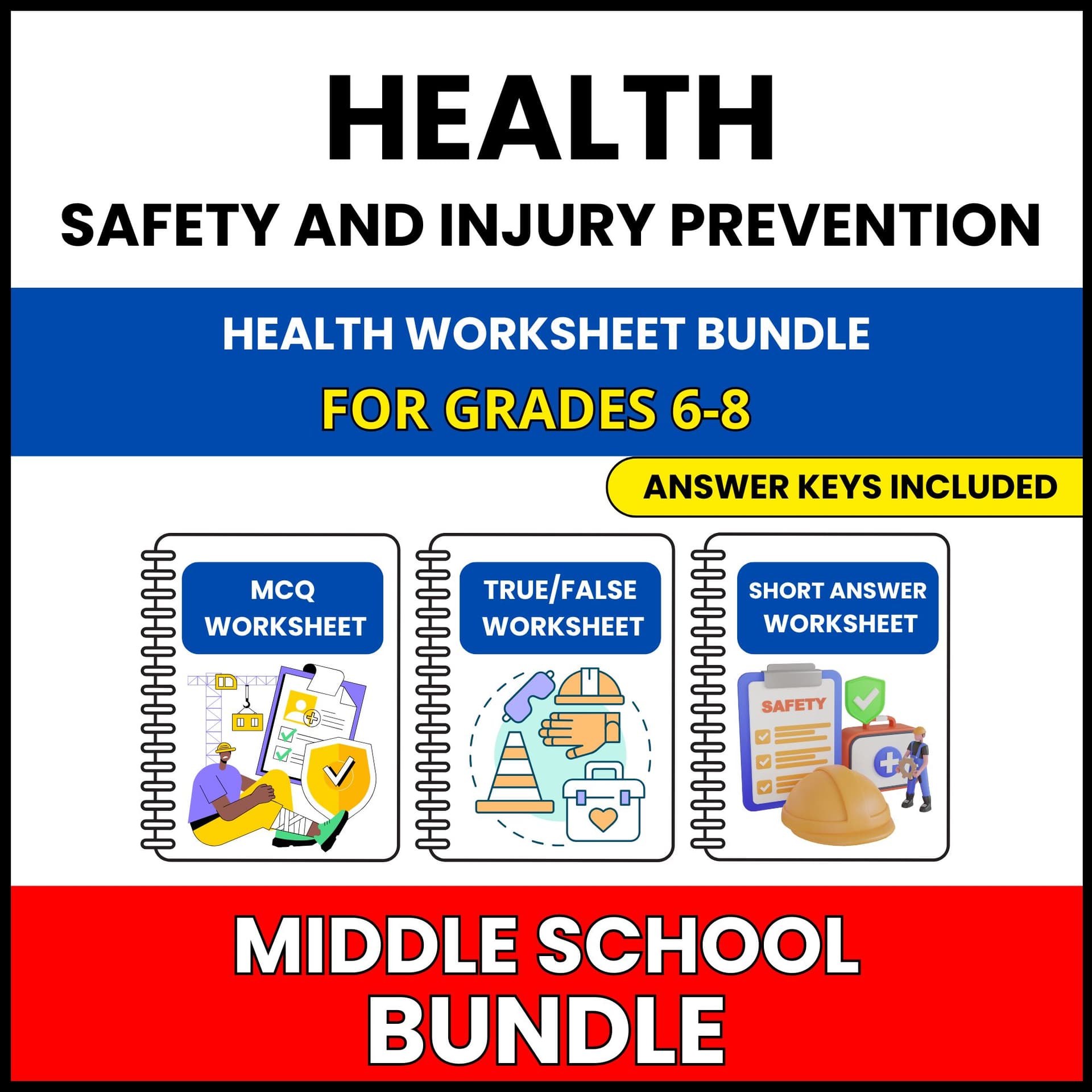 MS Health | Communication and Safety Skills | 45 Worksheets BUNDLE | Grade 6-8 MS Health | Communication and Safety Skills | 45 Worksheets BUNDLE | Grade 6-8 — printable worksheet preview
