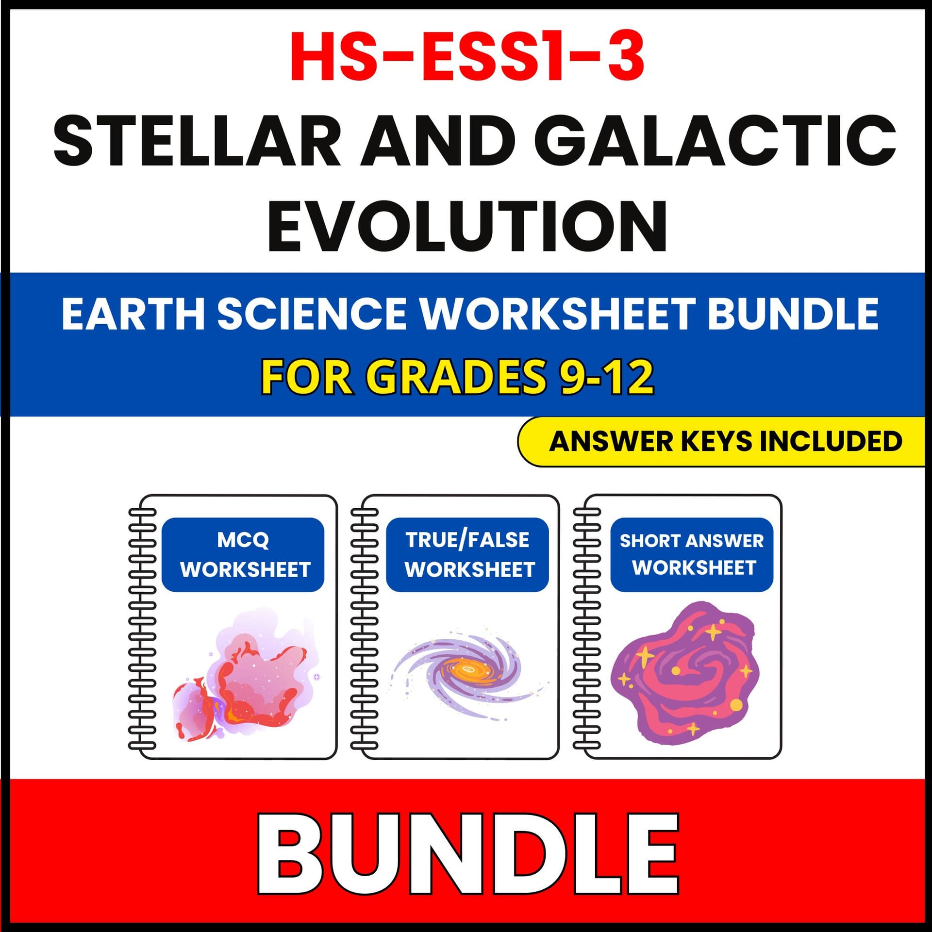 HS NGSS Earth Science | Stellar and Galactic | 30 Worksheets BUNDLE | Grade 9-12 HS NGSS Earth Science | Stellar and Galactic | 30 Worksheets BUNDLE | Grade 9-12 — printable worksheet preview