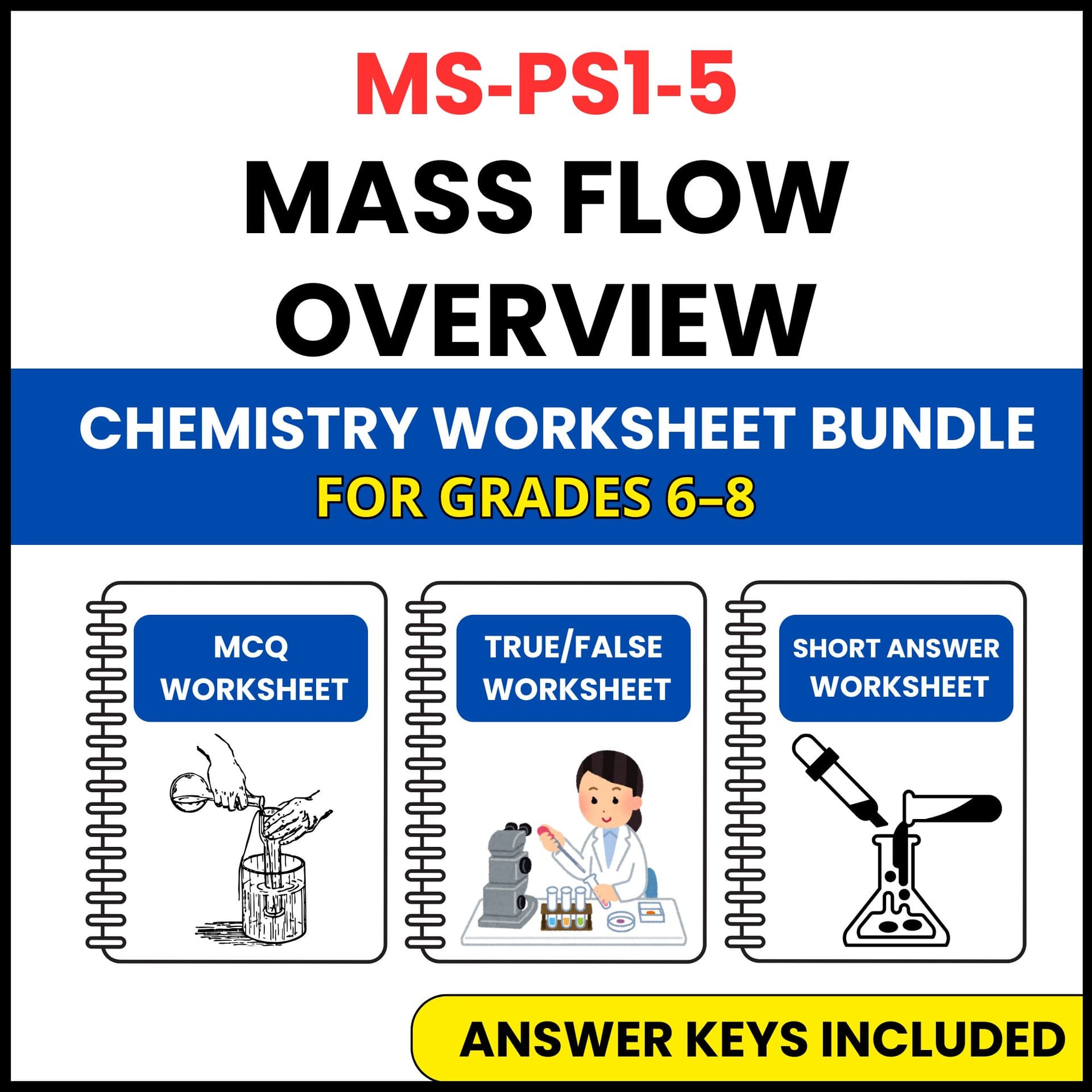 MS NGSS Chemistry | Mass Flow Overview | 3 Worksheets | Grade 6-8 MS NGSS Chemistry | Mass Flow Overview | 3 Worksheets | Grade 6-8 — printable worksheet preview