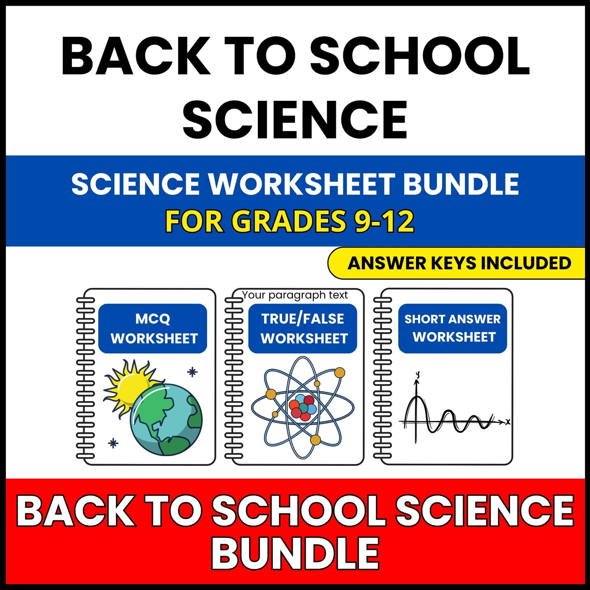 Back to School | HS Science Skills Builder | 30 Worksheets BUNDLE | Grade 9-12 Back to School | HS Science Skills Builder | 30 Worksheets BUNDLE | Grade 9-12 — printable worksheet preview