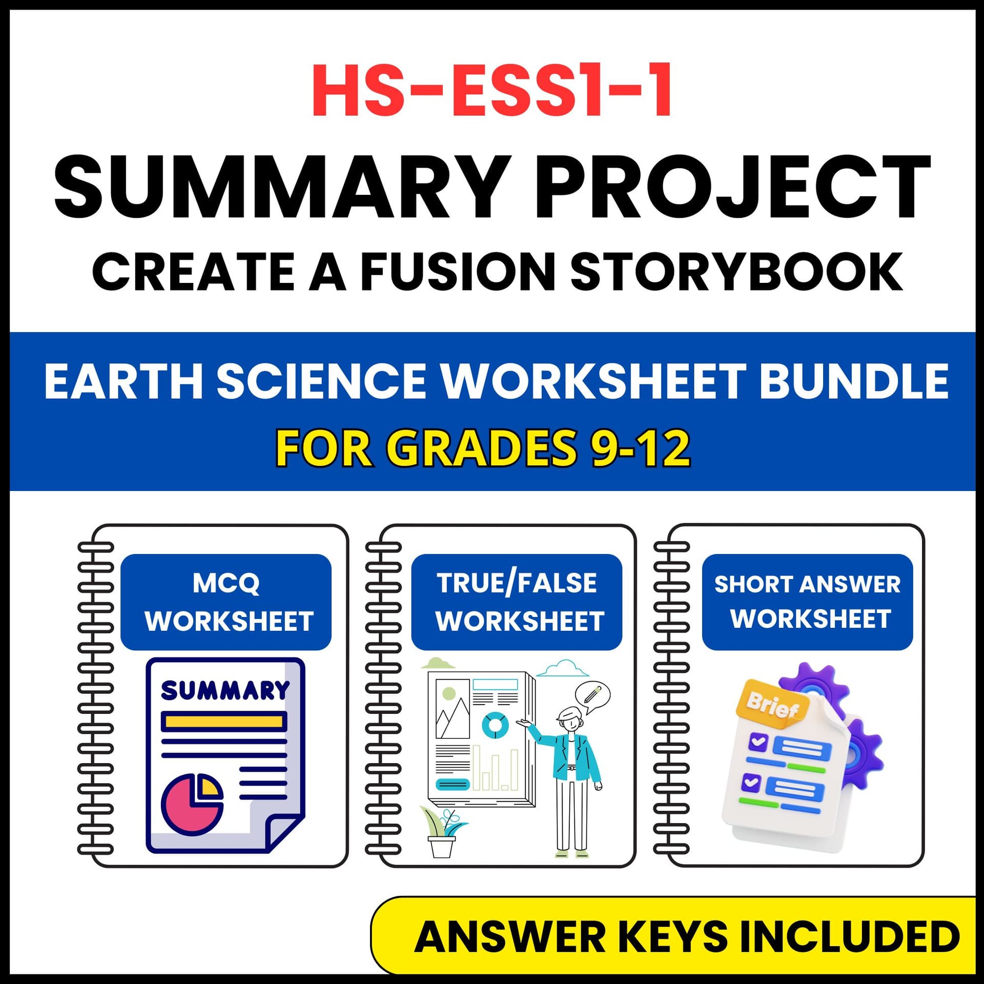 HS NGSS Earth Science | Summary Project Create | 3 Worksheets | Grade 9-12 HS NGSS Earth Science | Summary Project Create | 3 Worksheets | Grade 9-12 — printable worksheet preview