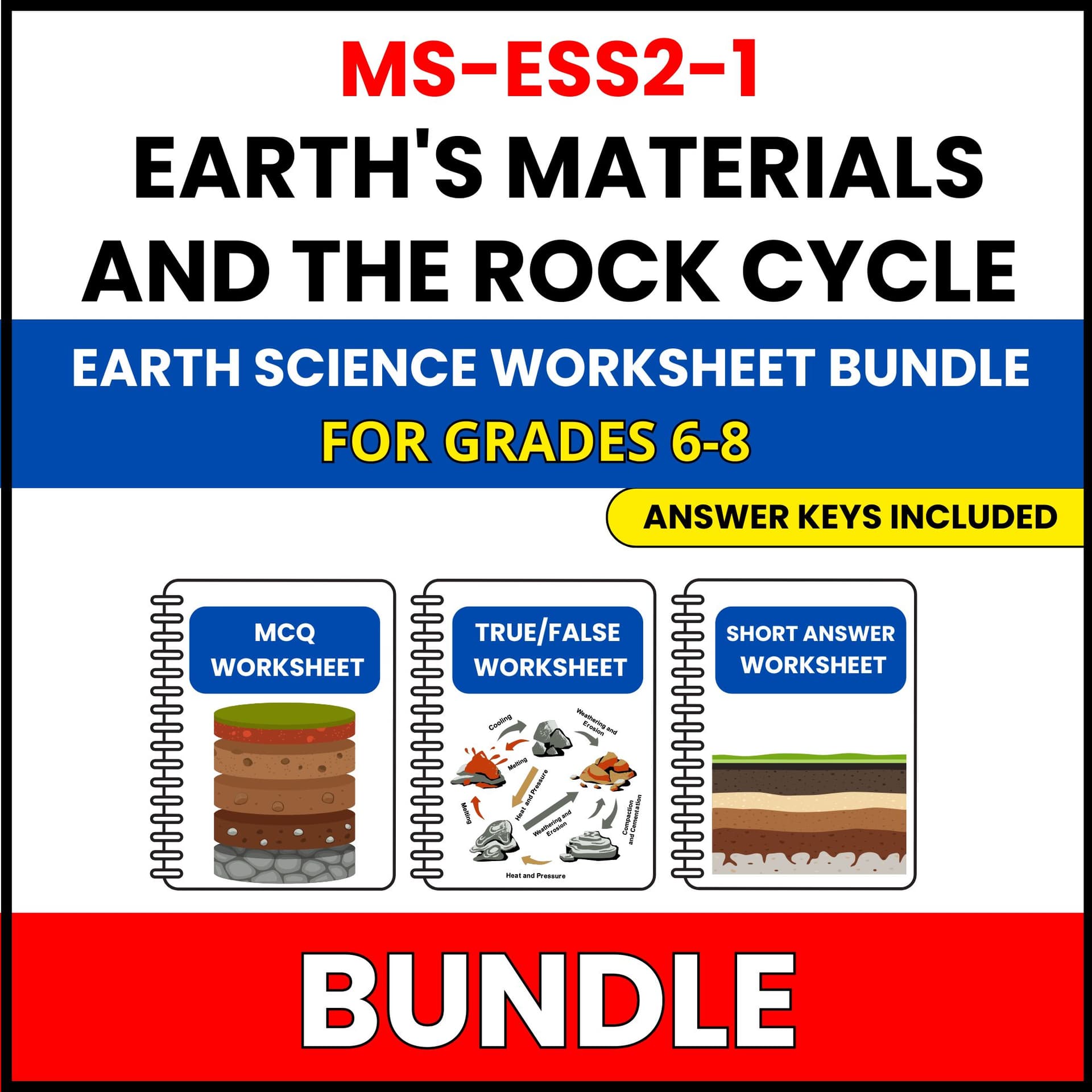 MS NGSS Earth Science | Earth’s Materials | 30 Worksheets BUNDLE | Grade 6-8 MS NGSS Earth Science | Earth’s Materials | 30 Worksheets BUNDLE | Grade 6-8 — printable worksheet preview