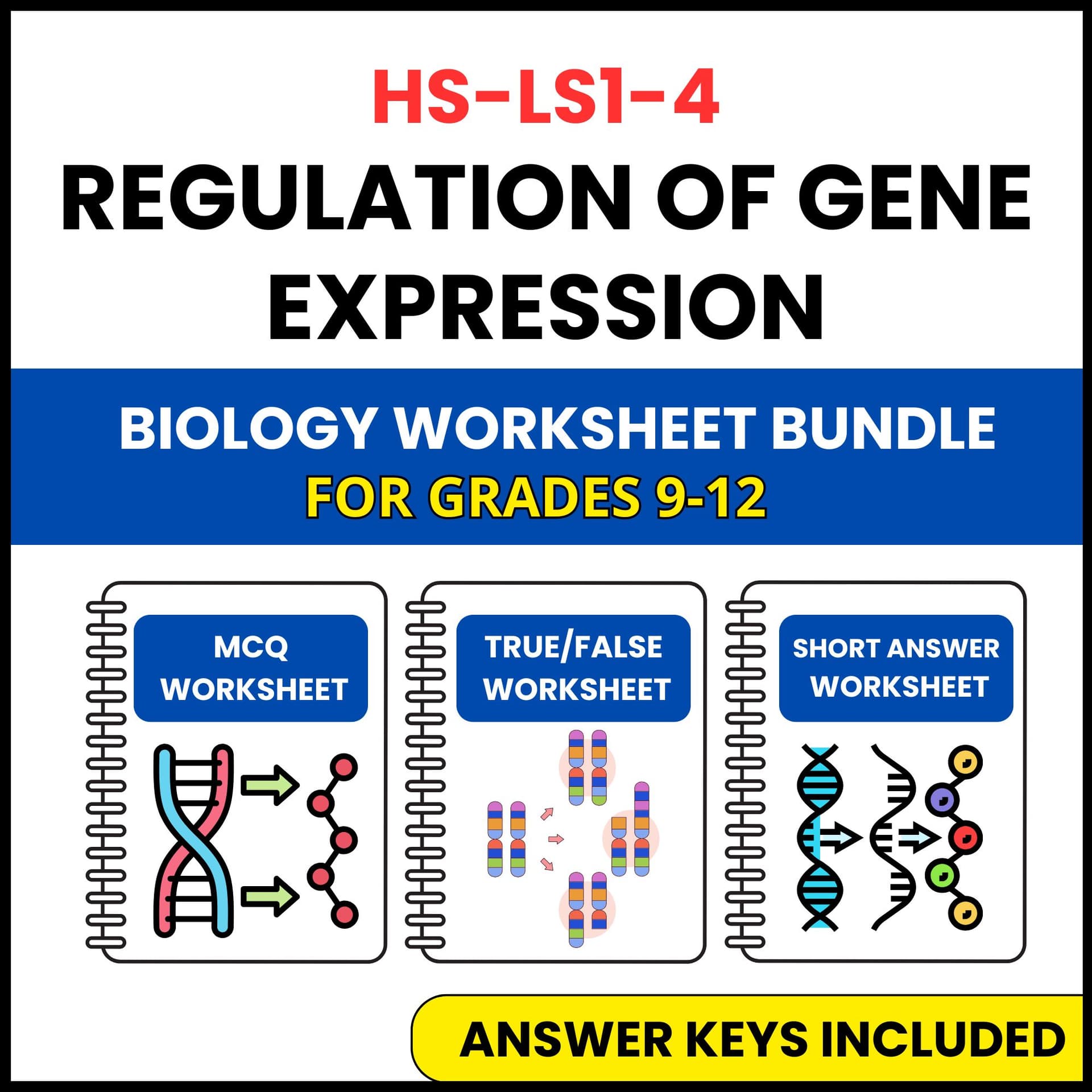 HS NGSS Biology | Regulation of Gene Expression | 3 Worksheets | Grade 9-12 HS NGSS Biology | Regulation of Gene Expression | 3 Worksheets | Grade 9-12 — printable worksheet preview