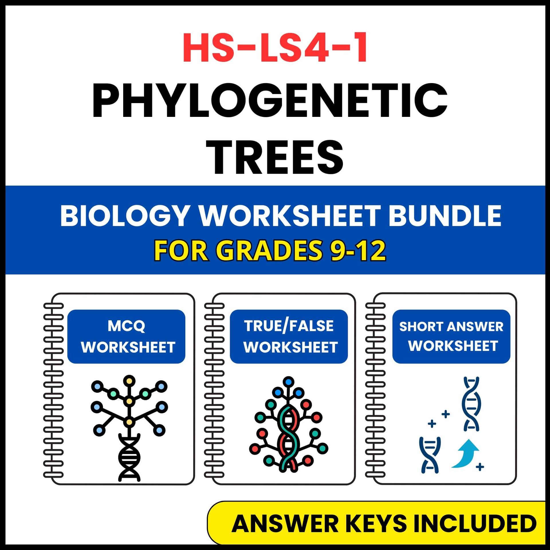 HS NGSS Biology | Phylogenetic Trees | 3 Worksheets | Grade 9-12 HS NGSS Biology | Phylogenetic Trees | 3 Worksheets | Grade 9-12 — printable worksheet preview